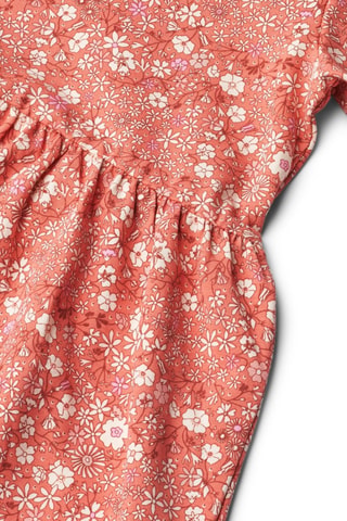 Vestido de algodón orgánico Sessa - Blanco, marrón y naranja