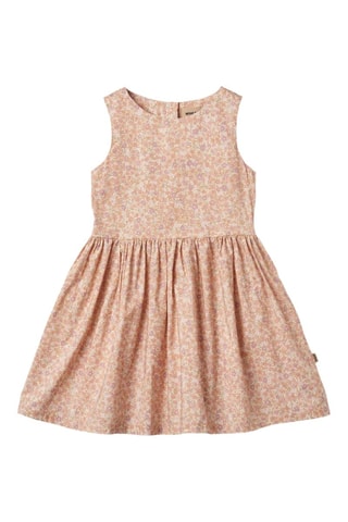 Vestido de algodón orgánico Thelma - Blanco, violeta y rosa