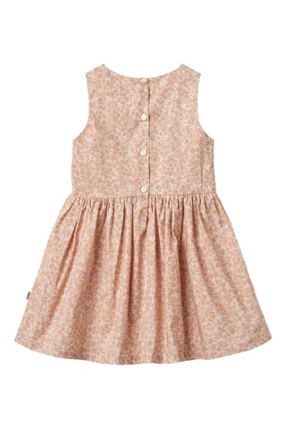 Vestido de algodón orgánico Thelma - Blanco, violeta y rosa