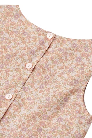 Vestido de algodón orgánico Thelma - Blanco, violeta y rosa
