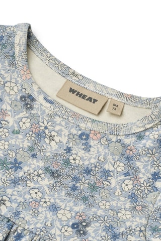 Vestido de algodón orgánico Nova - Blanco y azul