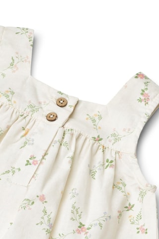 Vestido de algodón orgánico Ayla - Blanco, verde y rosa