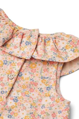 Body vestido de algodón orgánico Ingeborg - Amarillo y rosa