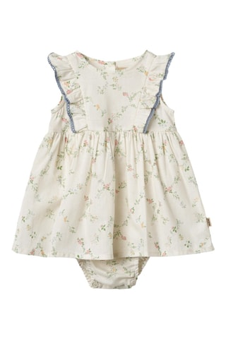 Body vestido de algodón orgánico Lace Sofia - Verde, violeta y rosa