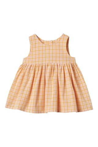 Vestido de algodón orgánico Sienna - Blanco, amarillo y rosa