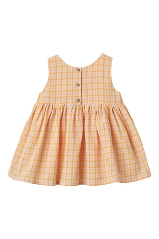 Vestido de algodón orgánico Sienna - Blanco, amarillo y rosa