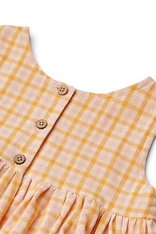 Vestido de algodón orgánico Sienna - Blanco, amarillo y rosa