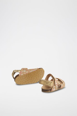 Sandalias de nobuk Clara - Blanco, rosa y dorado