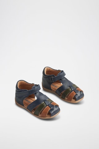 Sandalias de piel Robbie - Azul, marrón y verde