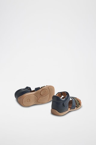 Sandalias de piel Robbie - Azul, marrón y verde