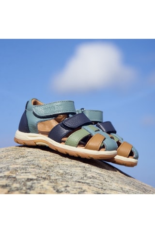 Sandalias de piel Frei - Azul, verde y marrón