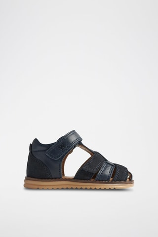 Sandalias de piel Sky - Beige, azul y marrón