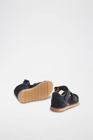 Sandalias de piel Sky - Beige, azul y marrón