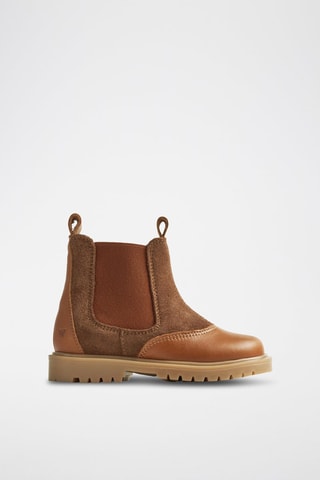 Botines Chelsea de piel - Marrón
