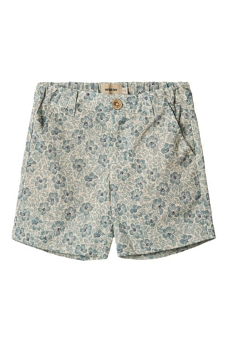 Short de algodón orgánico Elvig - Blanco, azul y verde