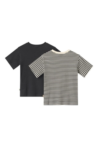 2 camisetas de algodón orgánico Fabian - Blanco y azul