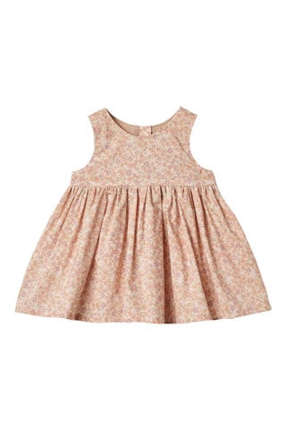 Vestido de algodón orgánico Sienna - Blanco, verde y violeta