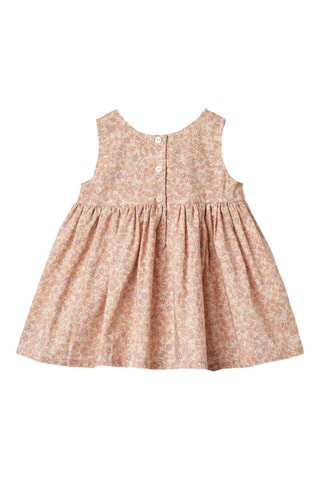 Vestido de algodón orgánico Sienna - Blanco, verde y violeta