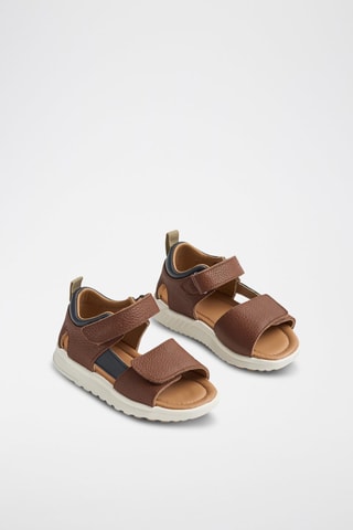 Sandalias de piel Maxie - Azul y marrón