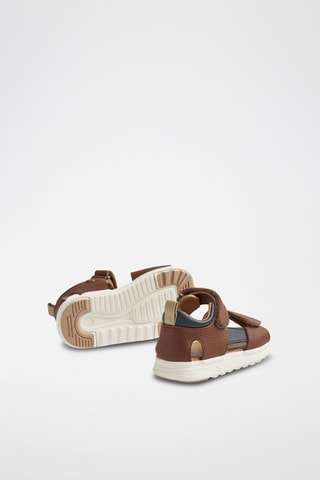 Sandalias de piel Maxie - Azul y marrón