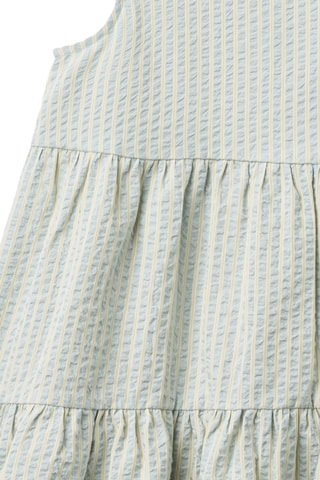 Vestido avolantado de algodón orgánico sin mangas - Azul