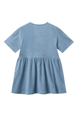 Vestido evasé loose de algodón orgánico - Azul