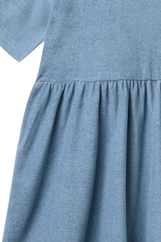 Vestido evasé loose de algodón orgánico - Azul