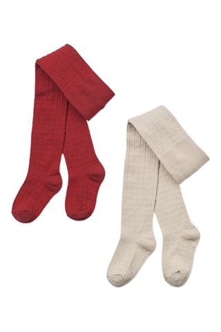 2 pares de leotardos de lana - Rojo