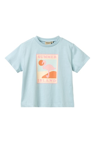 Camiseta loose de algodón orgánico - Azul claro