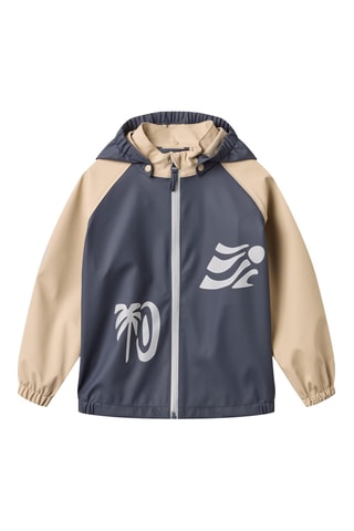 Impermeable regular fit con capucha - Negro