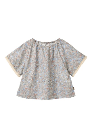 Blusa loose de algodón orgánico - Azul