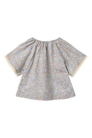 Blusa loose de algodón orgánico - Azul