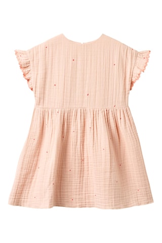 Vestido avolantado loose de algodón orgánico - Rosa claro