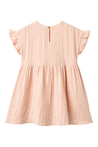 Vestido avolantado loose de algodón orgánico - Rosa claro