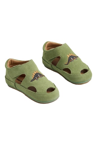 Sandalias de piel vuelta - Verde