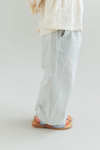 Pantalón wide leg de algodón orgánico - Azul