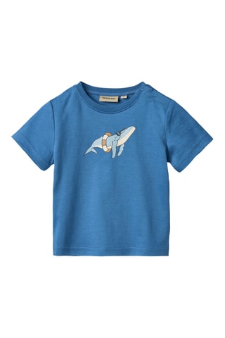 Camiseta regular fit de algodón orgánico - Azul