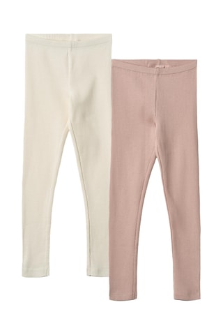 2 leggings de algodón orgánico - Rosa