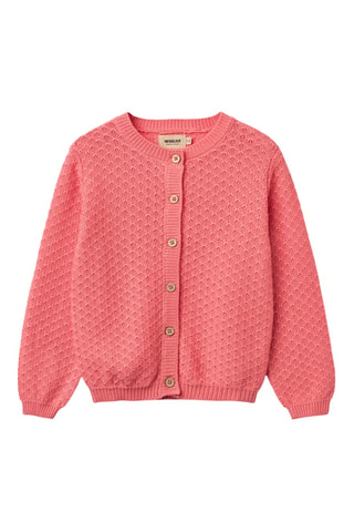 Cárdigan regular fit de algodón orgánico - Coral