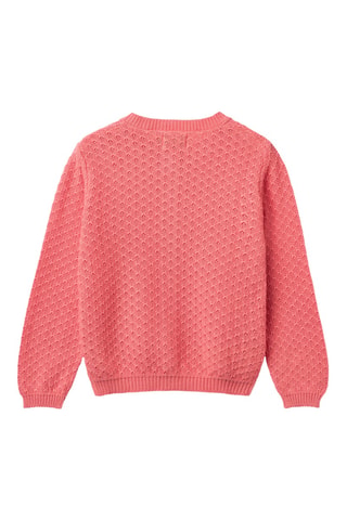 Cárdigan regular fit de algodón orgánico - Coral