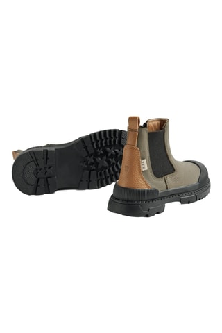 Botines Chelsea de piel - Caqui