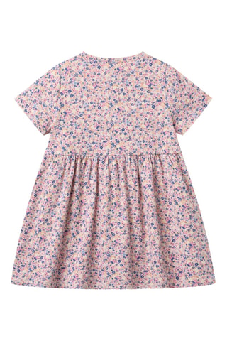 Vestido trapecio loose de algodón orgánico - Rosa