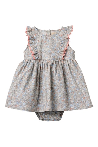 Vestido y body de algodón orgánico - Azul