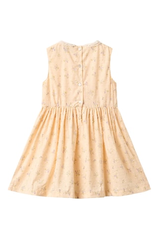 Vestido trapecio de algodón orgánico sin mangas - Naranja claro