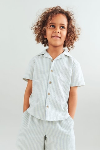 Camisa loose de algodón orgánico - Azul
