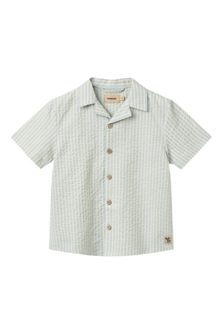Camisa loose de algodón orgánico - Azul