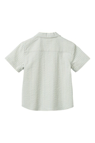 Camisa loose de algodón orgánico - Azul