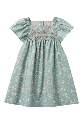 Vestido trapecio de algodón orgánico - Azul