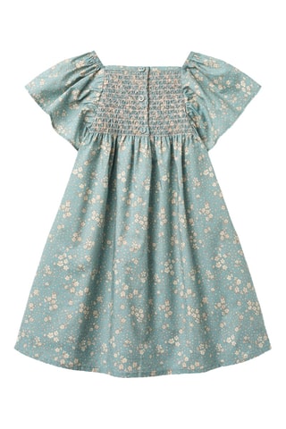 Vestido trapecio de algodón orgánico - Azul