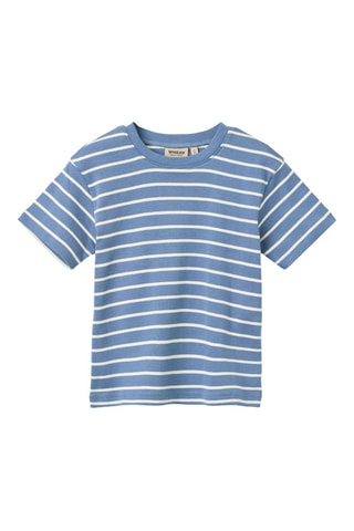 Camiseta loose de algodón orgánico - Azul